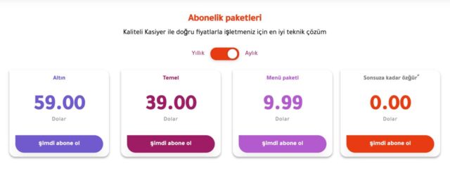 Quality Cashier'de Mevcut Abonelik Planları 