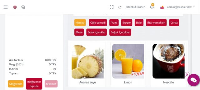 Online Menu üzerinden Sipariş Takip Paneli Hesabınız için Quality Cashier