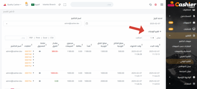 التقرير اليومي